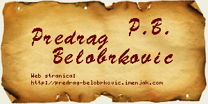 Predrag Belobrković vizit kartica